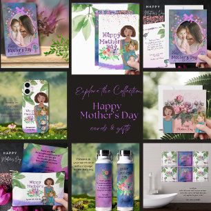 Lycklig Mors dag   Fotokort för mor och Baby Julkort