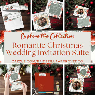 Charming God Jul Bröllop med Romantic Photo OSA Kort