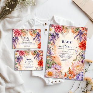 Baby i Bloom Garden Baby Shower Tilläggskort