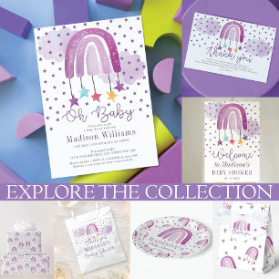 Lila Rainbow Baby Shower Tack Kort