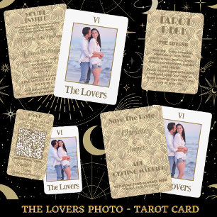 Älskare Tarot:   Guld Bronze-fotokort Anteckningskort