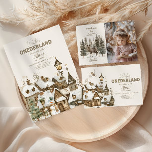 Photo Boho Winter Onederland Birthday Tack Kort