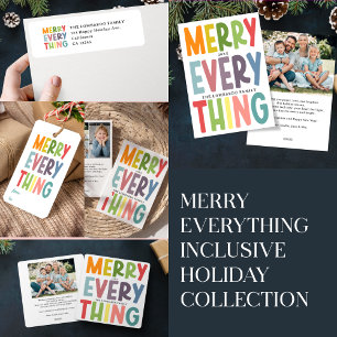 Söt Merry Allt inkluderande dubbelsidig bild Julkort