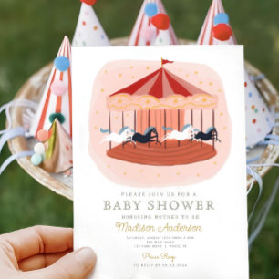 Cute Circus Carnival Festival Birthday Inbjudningar