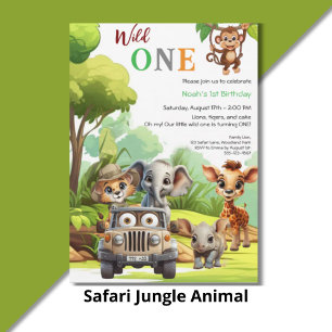 Vilda Ettan Jungle Safari Födelsedagsbanner – 1:a  Poster