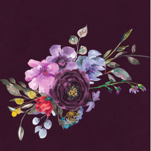 Plum Violet Chic Peony Bridesmaids Luncheon Inbjud