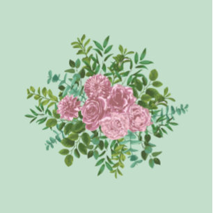 Rosa av ljust grönt och Blek Peony Ro Blommigt Brö Inbjudningar