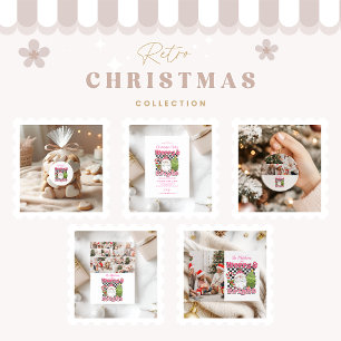 3 Photo Checkered Merry & Bright Jul Julkort