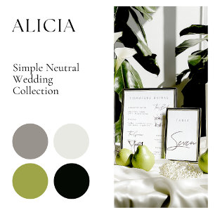 Modern svart vit Bröllop-meny och gästplatskort Inbjudningar