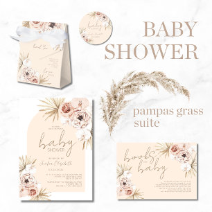 Baby i Bloom Pampas Grass Boho Baby Shower Inbjudningar