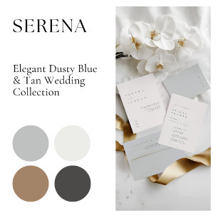 Modern minimalistisk Dusty Blue Wedding-inbjudan Inbjudningar
