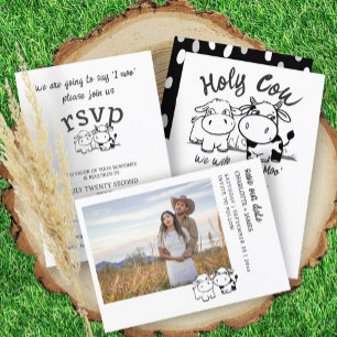 Vi sa att jag Moo var en rolig ko i Bröllop Vinflaska Etikett