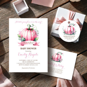 Hämta ett Bok-babyvykort - Rosa Pumpkin Tilläggskort