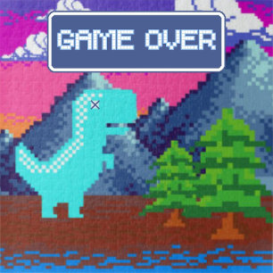 Rolig Pixel-gammal Spelares Pixelartad- Dinosaurie Kalender
