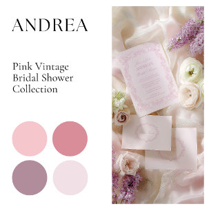  Elegant Vintage Romantisk Rosa Bröllopsdusch  Pappersservett