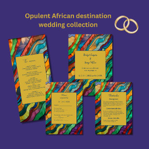 chic afrikanskt destinationsbröllop spara datumet inbjudningar