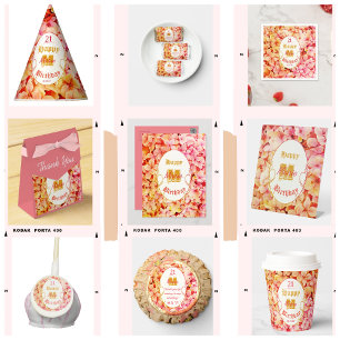 Elegant Blommigt Girly Rosa 21:a födelsedagen Part Presentaskar
