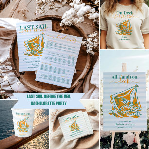Sista segeln före Veil Bachelorette-partiet Vattenflaskor Etikett