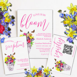 Kärlek i bloom Blommigt bröllopsmottagning Tilläggskort