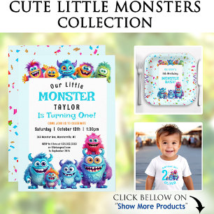 Cute Monsters Colorful Funny Text Mugg