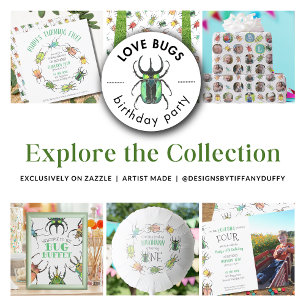 Inbjudan till barn på födelsedagen i kärlek Kryp