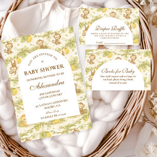 Vattenfärg Safari Djur Baby Shower Inbjudningar