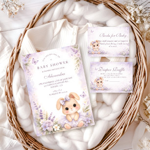 Lavendelkanin Blommig Bebis Shower Pappersservett