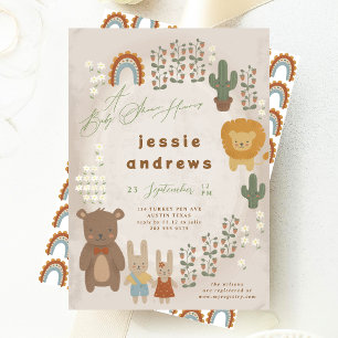 modern skogar, unisex Baby Shower Inbjudningar