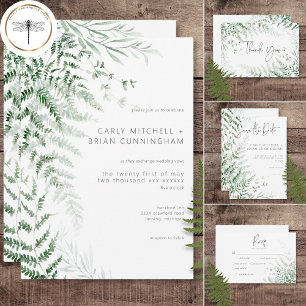 Elegant Delikat Greenery Ferns QR-kod OSA Kort