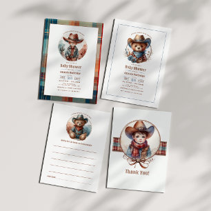 Rustik Baby Shower för Lilla Cowboyen Rådkort