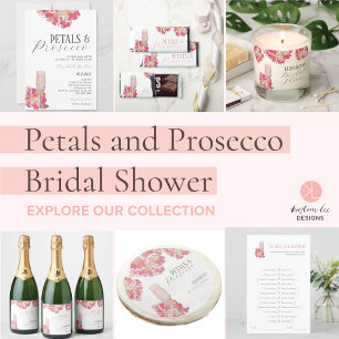 Chic för Blommigt av Petals- och Proseccos Möhippa Inbjudningar