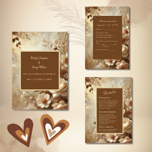 Romantic Dreamy Blommigt Bröllop OSA Kort