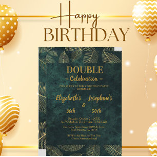 Vuxen Joint Dubbla Birthday Gala-inbjudan Inbjudningar