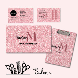 Blush Glitter frisörsalong elegant script foto