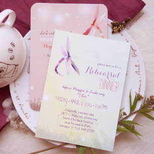 Colorful Dragonfly lite Vår bröllop Inbjudningar