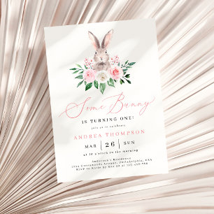 Tacken om  Rosa Blommigt i Bunny Runt Klistermärke