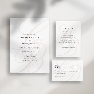 Minimalistisk skrifttyp Monogram   Elegant bröllop OSA Kort