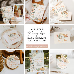 Little Pumpkin Blommigt Boho Elegant Baby Shower Tack Kort