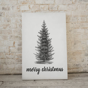 Vintage neutralt spruce god jul vykort