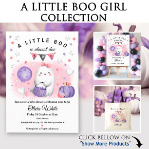 Halloween fest Cute Ghost Rosa Lila Kids Inbjudningar