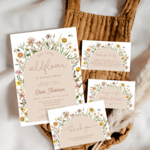 Boho Chic Blommigt Baby Shower - tackkort Kort