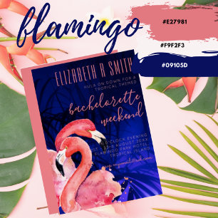 Budget Tropical Flamingos bröllopsinbjudningar Vykort
