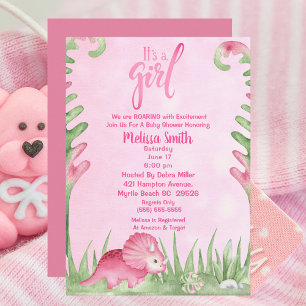 Personlig Cute Rosa Dinosaur T Shirt