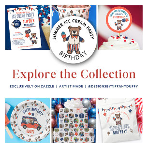 Favoriter för Red White och Blue Birthday Tack Runt Klistermärke
