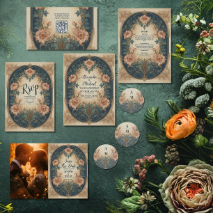 Photo Elegant Arch Art nouveau Bröllop Spara Datumet