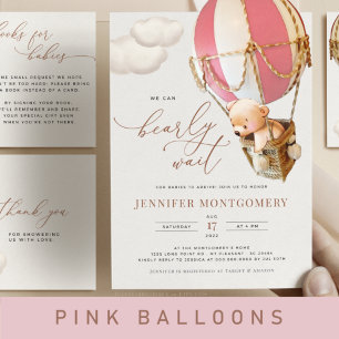 Bear Balloon Clouds Baby Shower Gift-Märkre Presentetikett