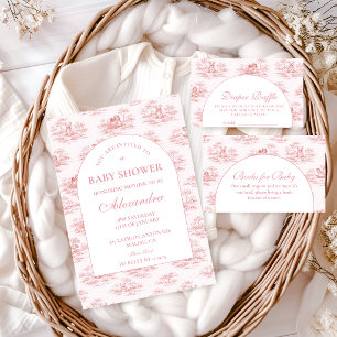 Mjuk Rosa Vintage Babyfirande Pappersservett