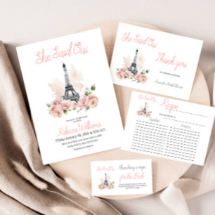 Hon sa att Oui Parisian Blommigt Möhippa Recipe Anteckningskort