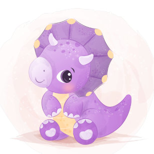 Cute Lila Dinosaur Girl Baby Shower Inbjudningar