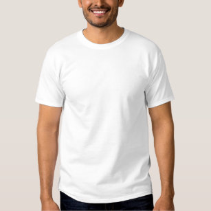 Vit Broderad Basic T-Shirt för män
